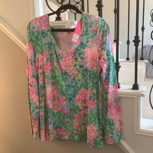 Lilly Pulitzer long sleeve Henley top XXL NWT